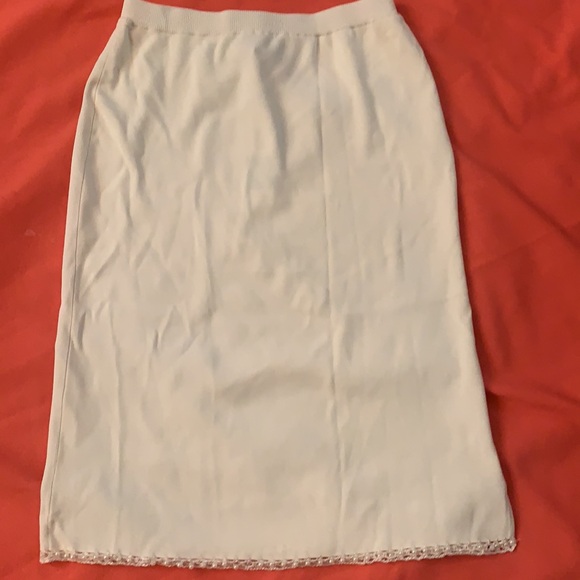 GRACE DANE LEWIS PETITE KNIT SKIRT PEARLS HEMLINE - Picture 1 of 12